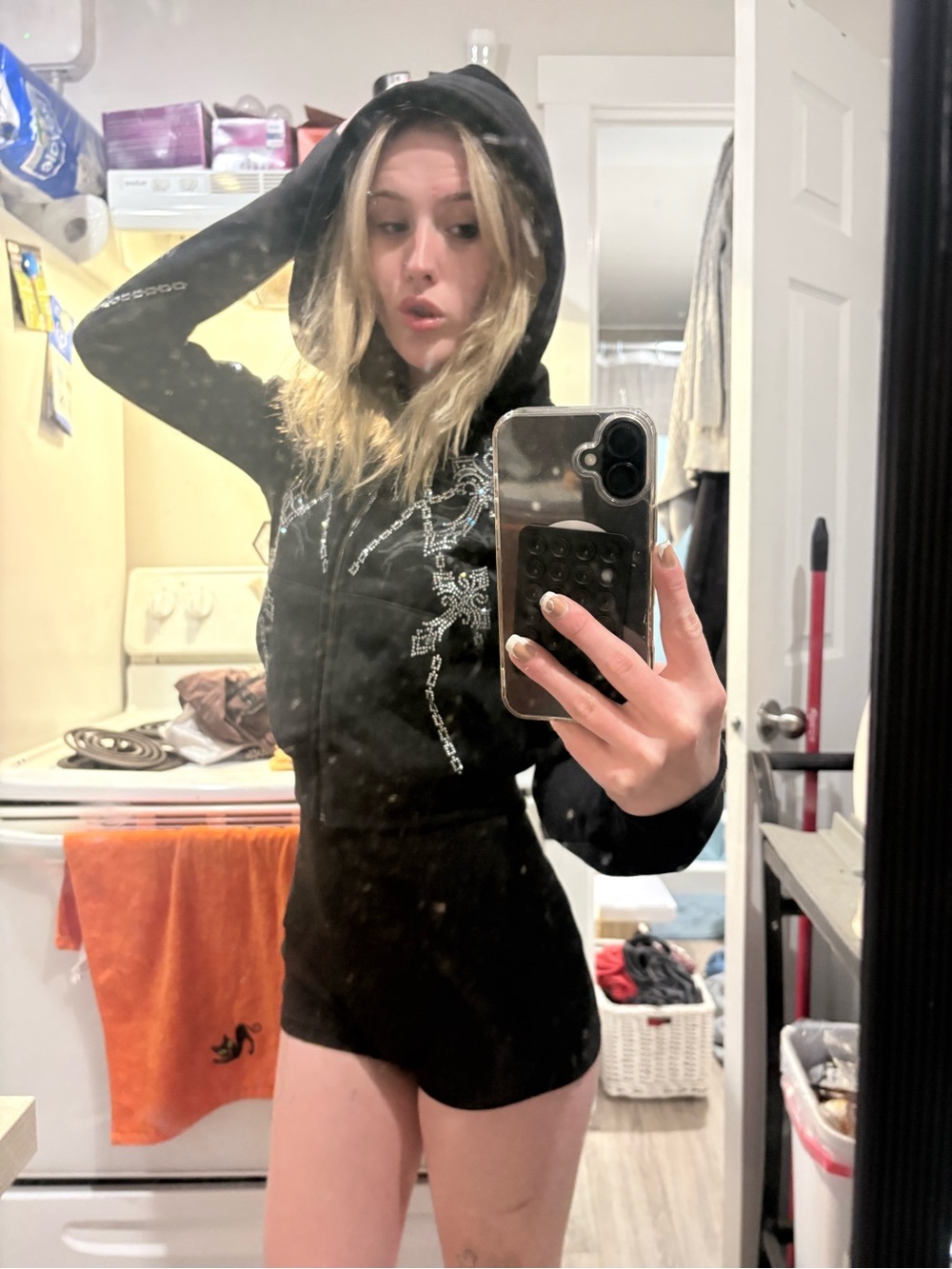 Black Women's High-Waist Stretch Shorts